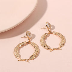 Resin & 18K Gold-Plated Leaf Drop Earrings