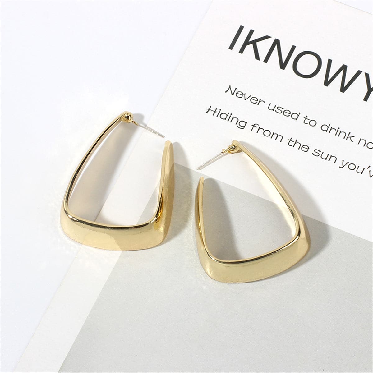 18K Gold-Plated U-Shape Huggie Earrings