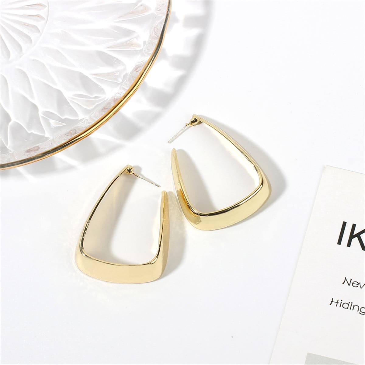 18K Gold-Plated U-Shape Huggie Earrings