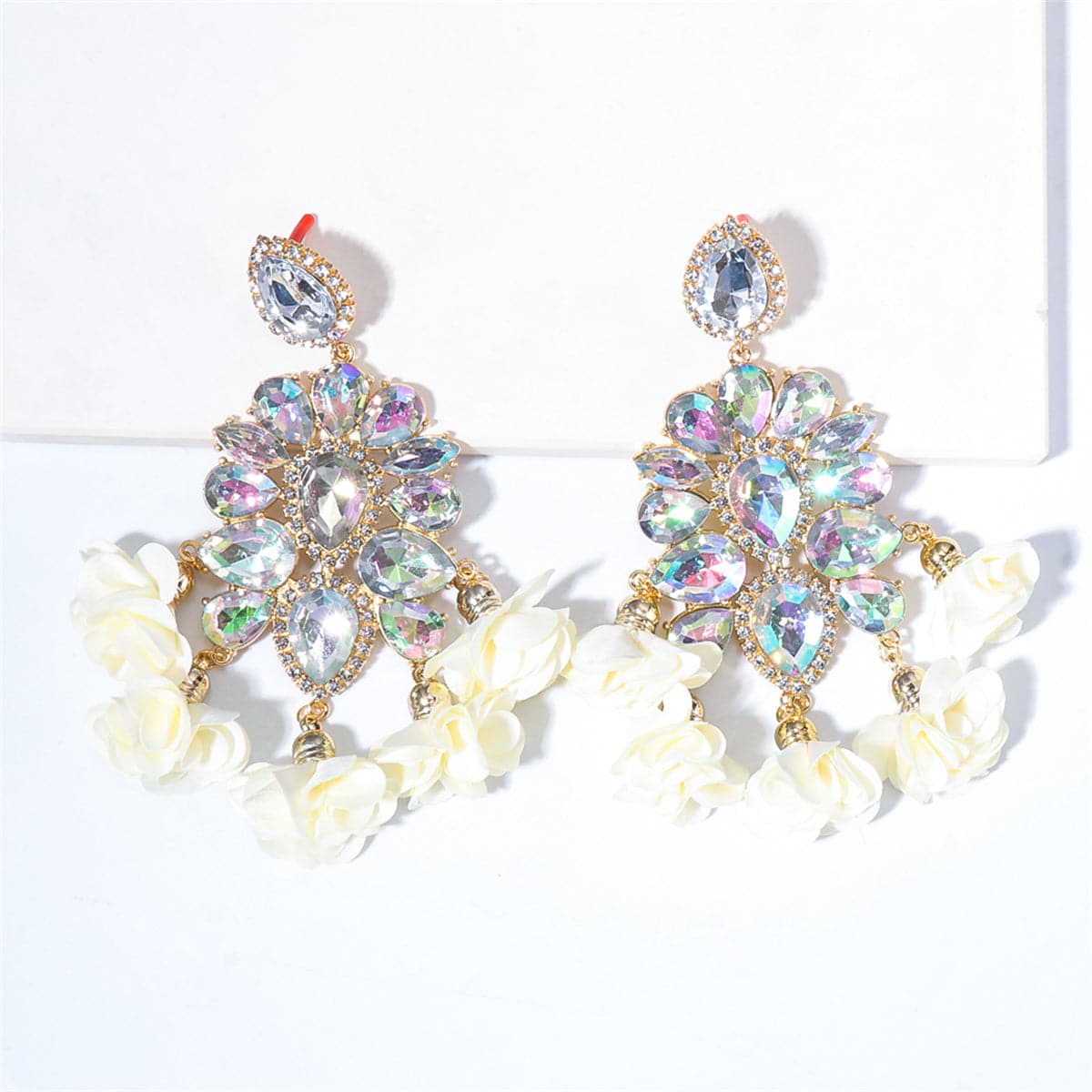 Reflective Crystal & Cubic Zirconia Chandelier Drop Earrings