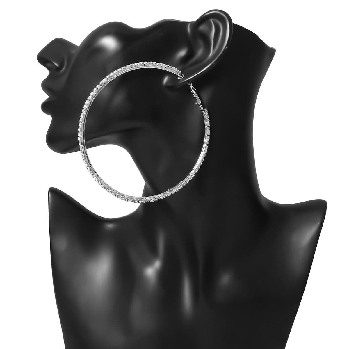Cubic Zirconia & Silver-Plated Hoop Earrings