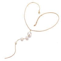 Imitation Pearl & Goldtone Pendant Necklace