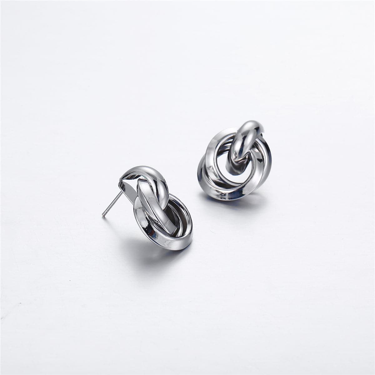 Silver-Plated Knot Drop Earrings