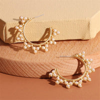 Pearl & 18K Gold-Plated Pointed Huggie Earrings