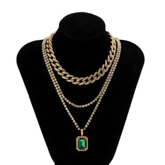 Cubic Zirconia & 18K Gold-Plated Pendant Necklace Set