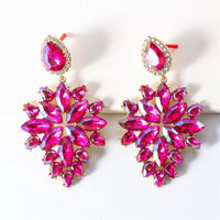 Rose & Goldtone Marquise Chandelier Drop Earrings
