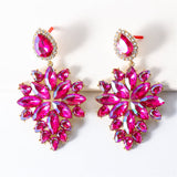 Rose & Goldtone Marquise Chandelier Drop Earrings