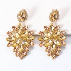 Champagne Crystal & Cubic Zirconia 18K Gold-Plated Marquise Chandelier Drop Earrings