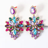 Pink & Blue Crystal & Cubic Zirconia Marquise-Cut Drop Earrings