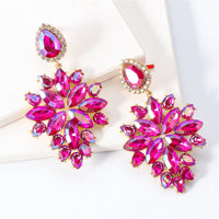 Rose & Goldtone Marquise Chandelier Drop Earrings