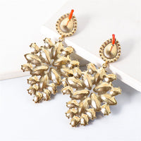 Rose & Goldtone Marquise Chandelier Drop Earrings