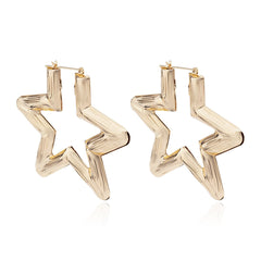 18K Gold-Plated Star Hoop Earrings