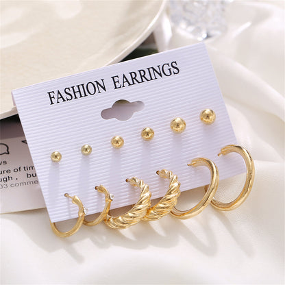 Cubic Zirconia and 18K Gold-Plated Twist Earrings Set, gold stud earrings for women, elegant gift for her, styled look