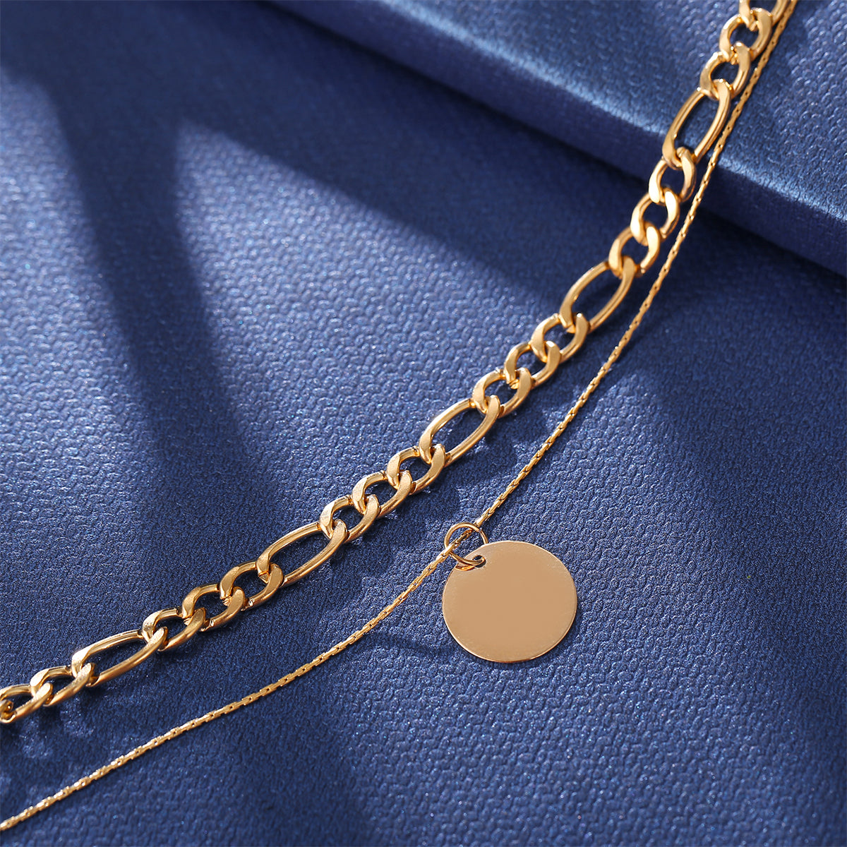 18K Gold-Plated Coin Layered Pendant Necklace, gold pendant necklace for women, dainty minimalist design, styled look