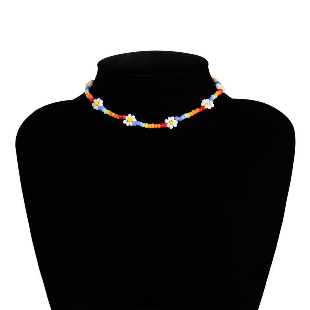 Jewel-Tone Howlite & 18K Gold-Plated Floral Station Choker Necklace