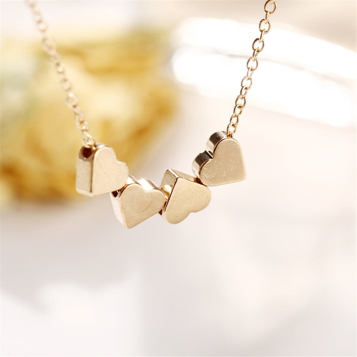 18K Gold-Plated Heart Bracelet, gold bracelet for women, botanical inspired, styled look