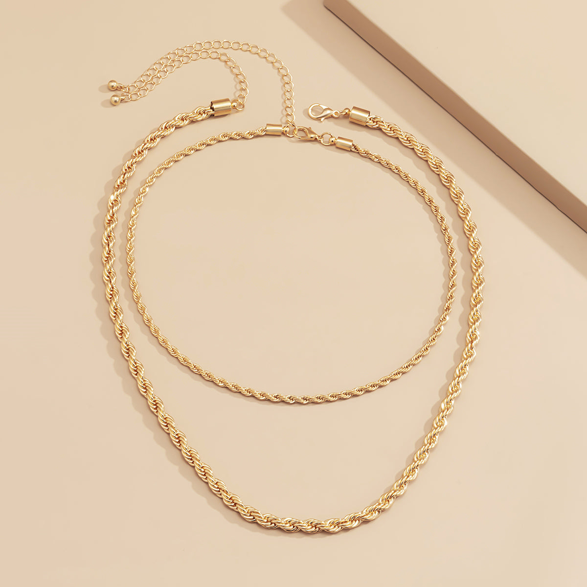 18K Gold-Plated Layered Rope Chain Set, jewelry gift sets for women, elegant gift for her, styled look