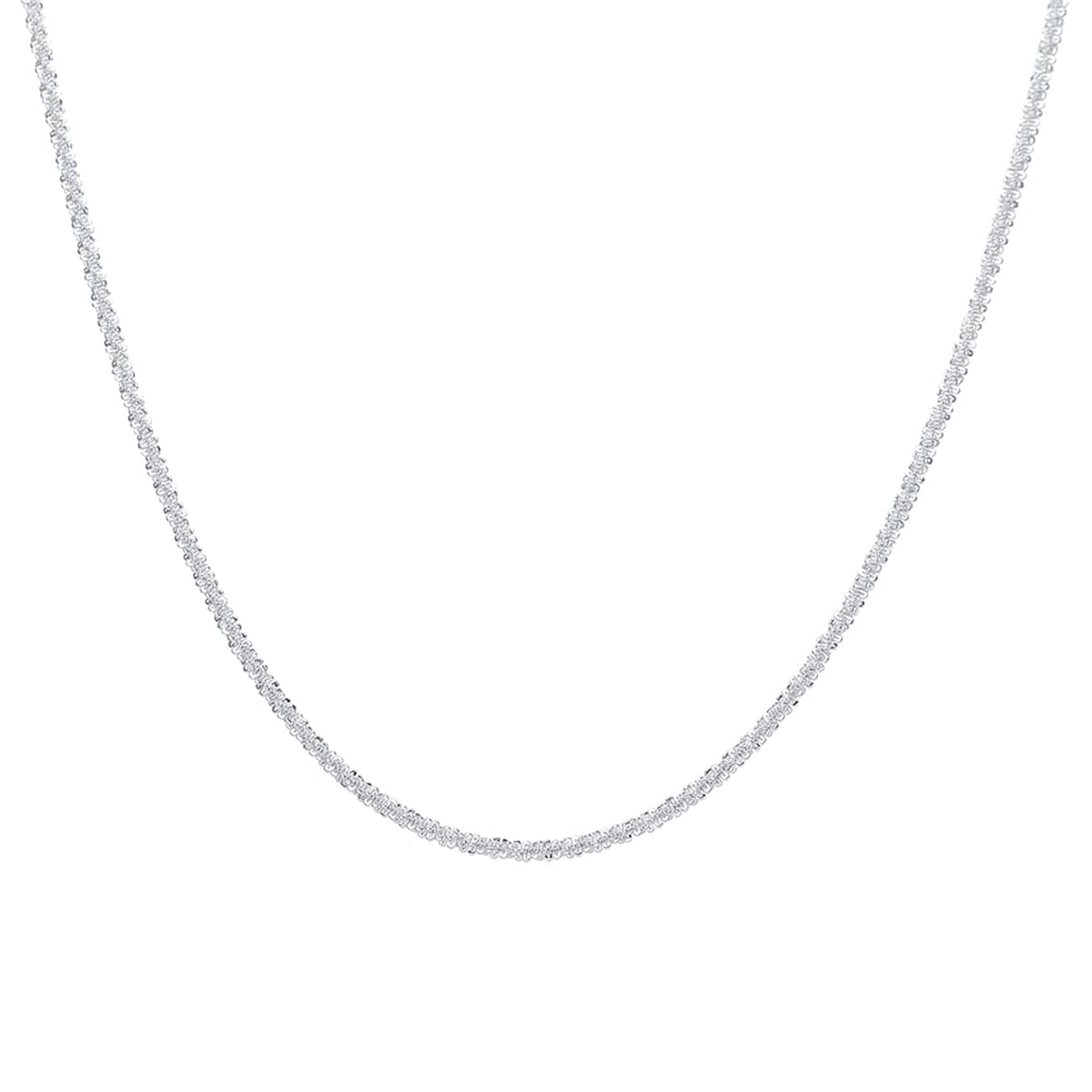 Silver-Plated Twist Choker, silver pendant necklace for women, dainty minimalist design, front view