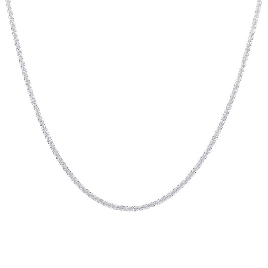 Silver-Plated Twist Choker, silver pendant necklace for women, everyday style, front view