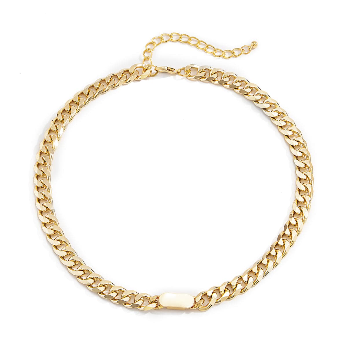 18K Gold-Plated Figaro Choker Necklace, gold pendant necklace for women, elegant gift for her, styled look