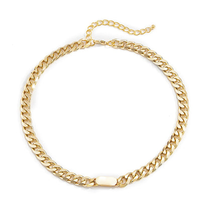 18K Gold-Plated Figaro Choker Necklace, gold pendant necklace for women, elegant gift for her, styled look
