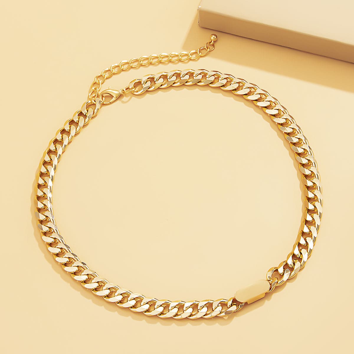 18K Gold-Plated Figaro Choker Necklace