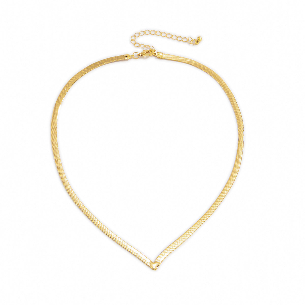 18K Gold-Plated Snake Chain V Necklace