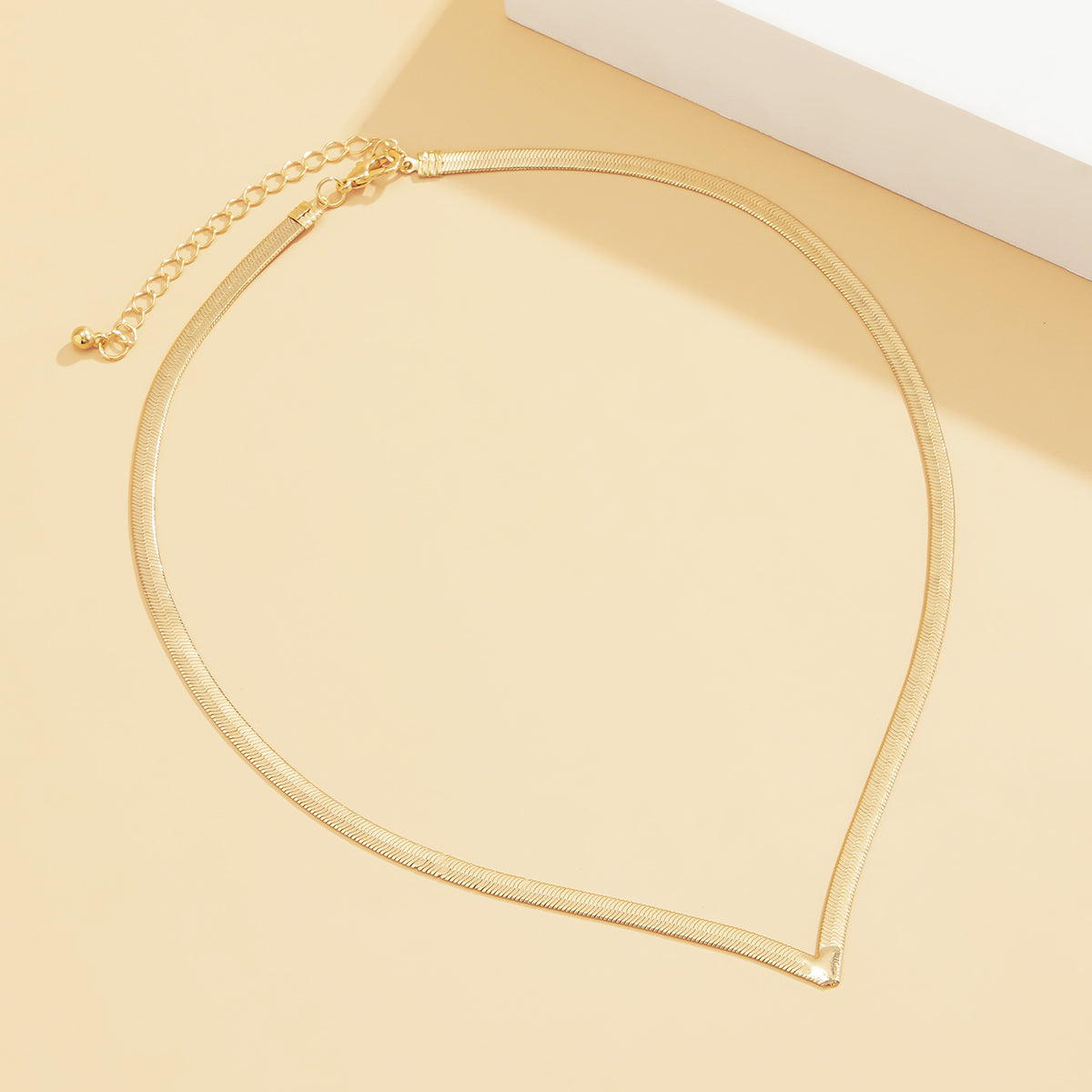 18K Gold-Plated Snake Chain V Necklace