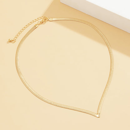 18K Gold-Plated Snake Chain V Necklace