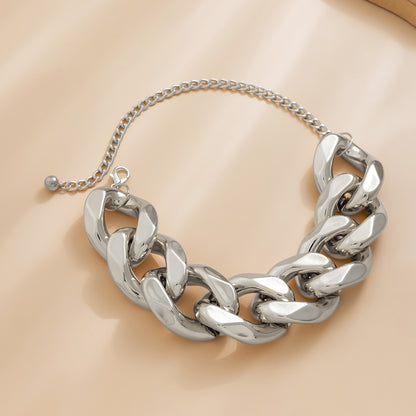 Silver-Plated Chain Necklace, silver pendant necklace for women, dainty minimalist design, side view