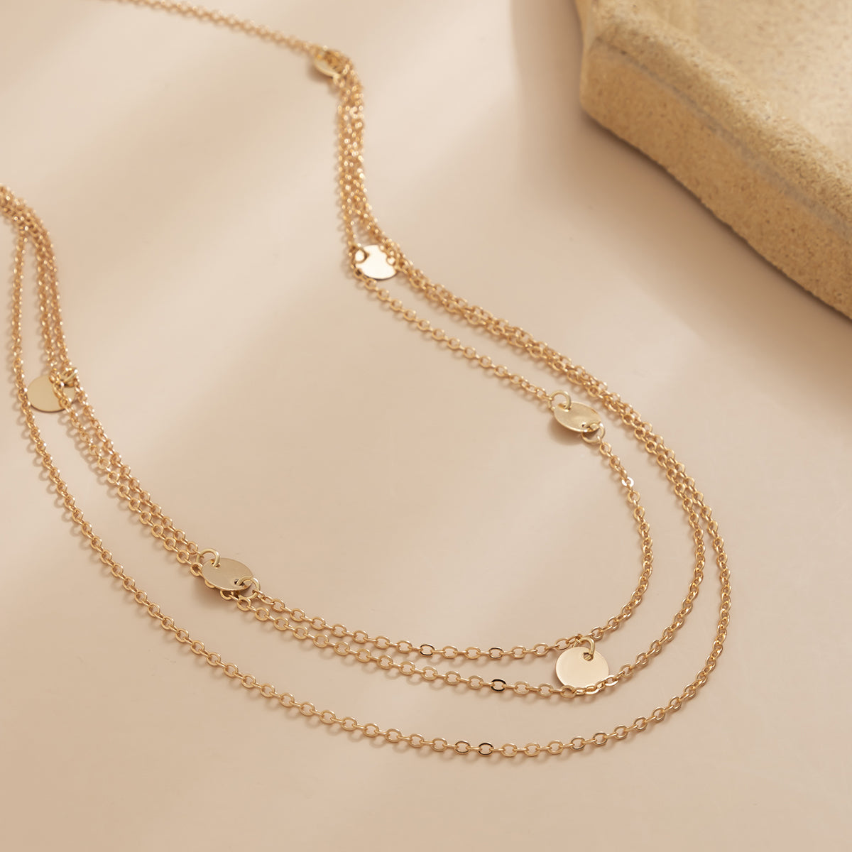 18K Gold-Plated Sequin Layered Waist Chain