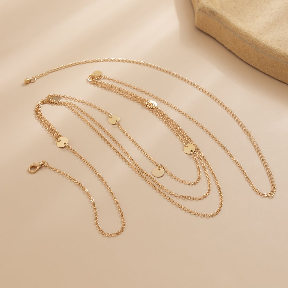 18K Gold-Plated Sequin Layered Waist Chain