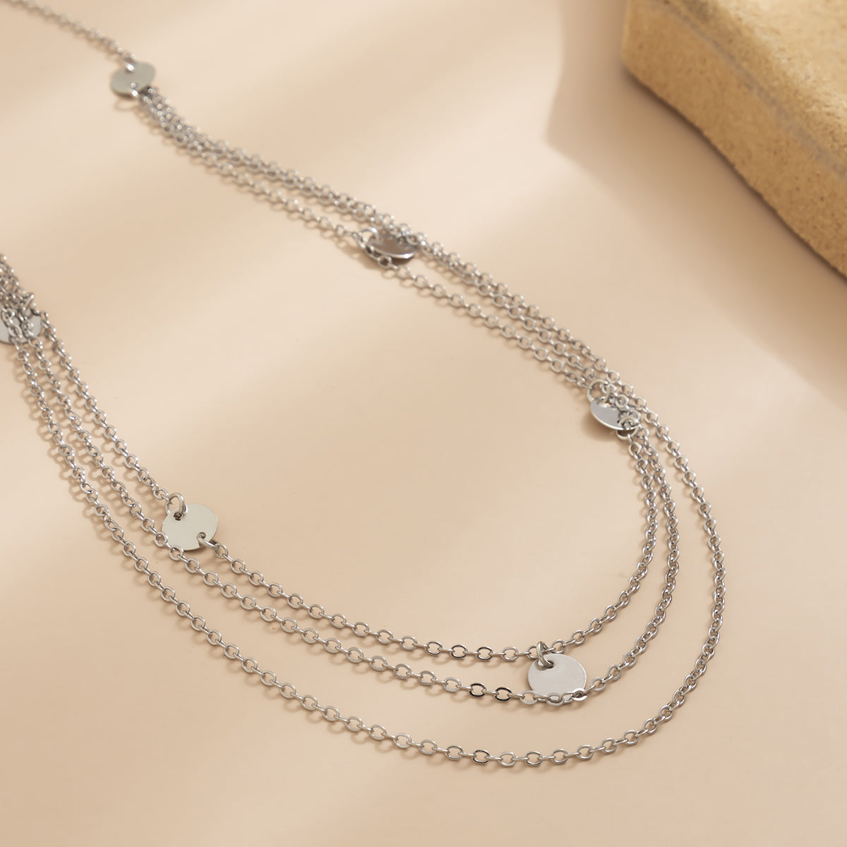 Silver-Plated Sequin Layered Waist Chain