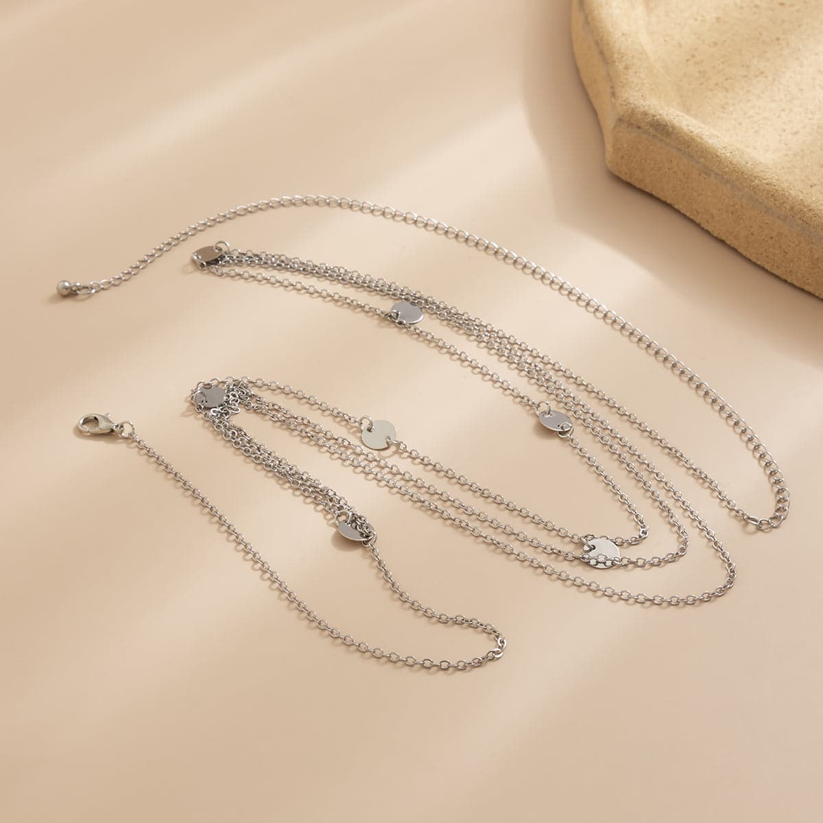 Silver-Plated Sequin Layered Waist Chain