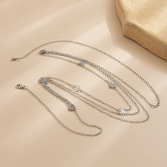 Silver-Plated Sequin Layered Waist Chain