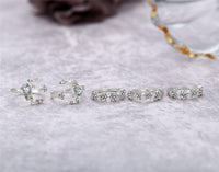 Cubic Zirconia & Silvertone Celestial Ring Set