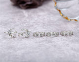 Cubic Zirconia & Silvertone Celestial Ring Set
