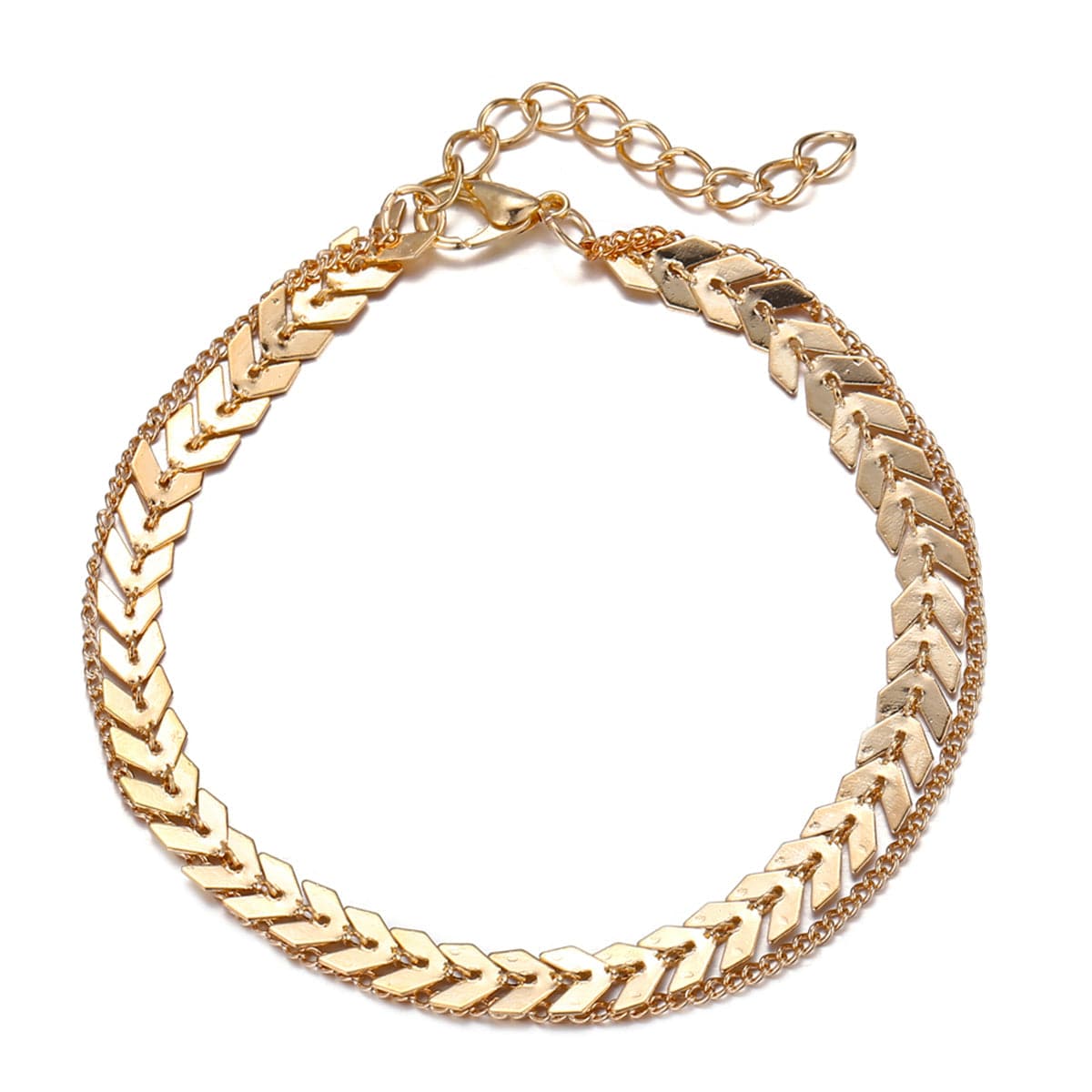 Stunning 18K gold-plated chain bracelet with a beautiful leaf motif, ideal for elevating any outfit with a natural flair.