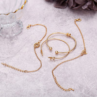Goldtone Leaf Cuff Set