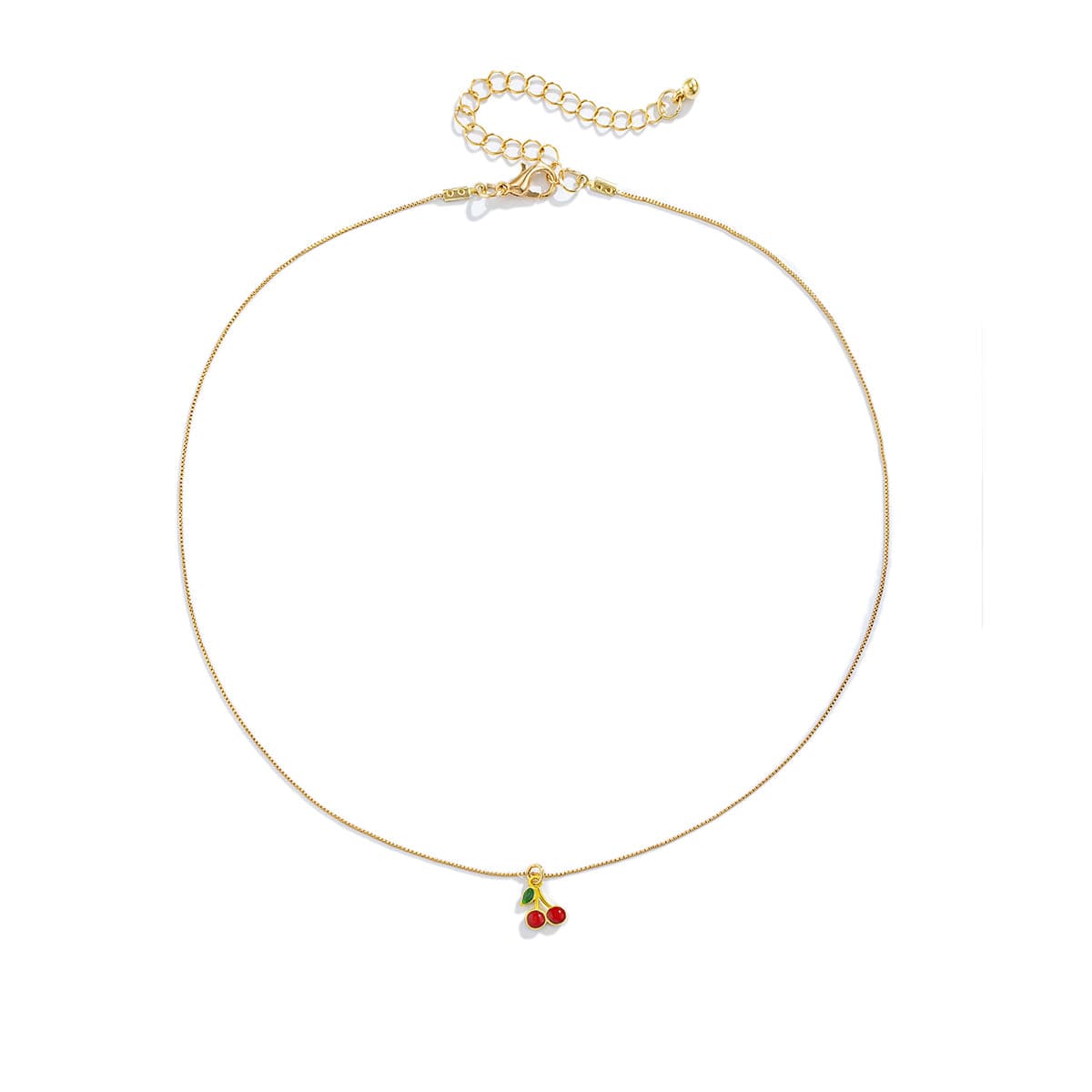 Red Enamel & 18K Gold-Plated Cherry Pendant Necklace