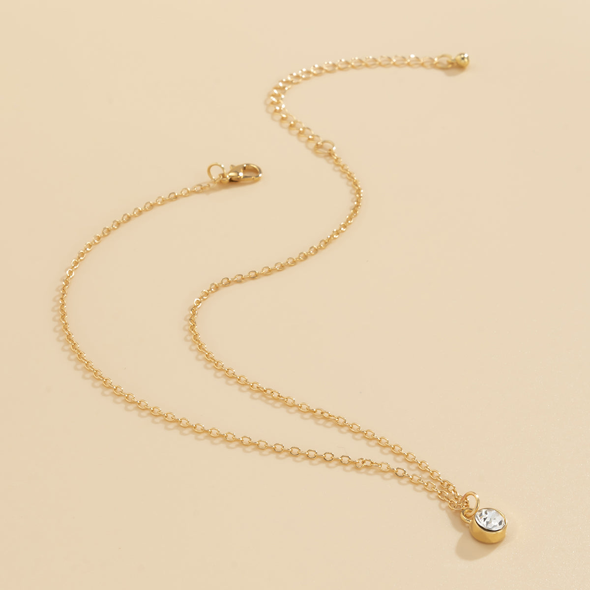 Cubic Zirconia & 18K Gold-Plated Round Bezel Pendant Necklace