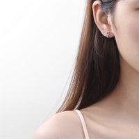 Cubic Zirconia & Silver-Plated Double Star Stud Earrings