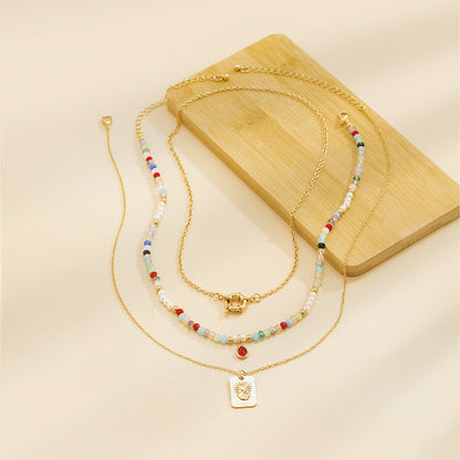 Acrylic and Crystal Pendant Necklace Set, jewelry gift sets for women, botanical inspired, styled look