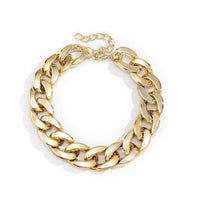 Goldtone Curb Chain Choker Necklace