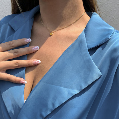 Yellow Cubic Zirconia and 18K Gold-Plated Pendant Necklace, gold pendant necklace for women, everyday style, styled look