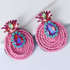 Cubic Zirconia & Crystal 18K Gold-Plaetd Pineapple Drop Earrings