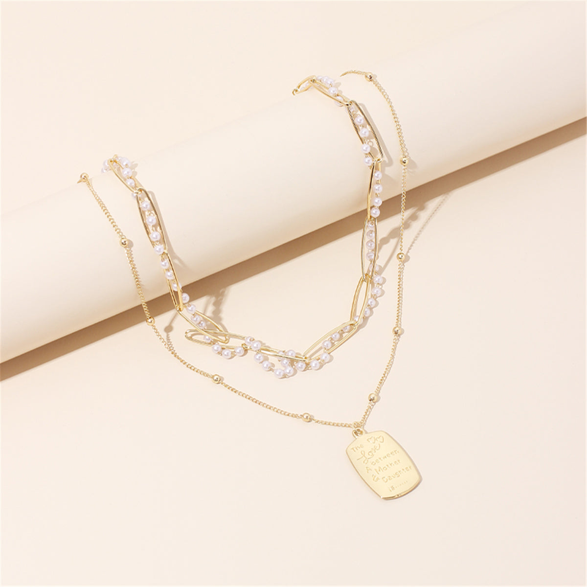 Pearl & 18K Gold-Plated 'Mother & Daughter' Pendant Necklace Set