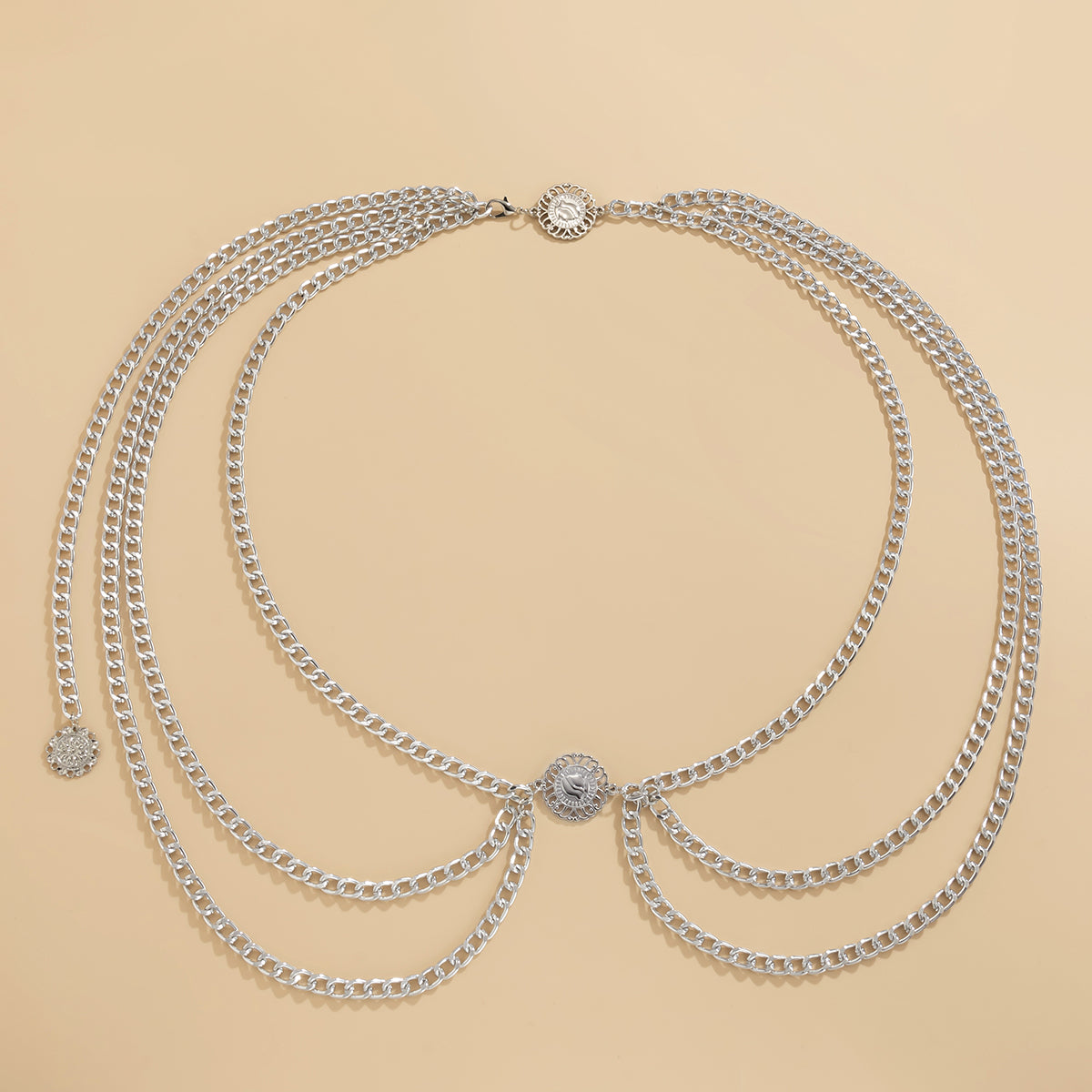 Silver-Plated Layered Waist Chain