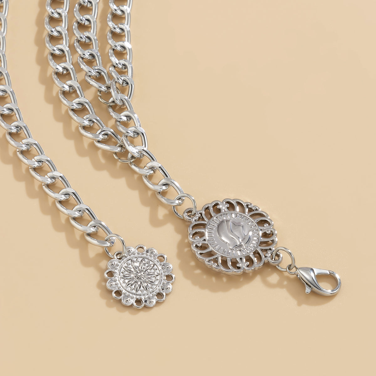 Silver-Plated Layered Waist Chain