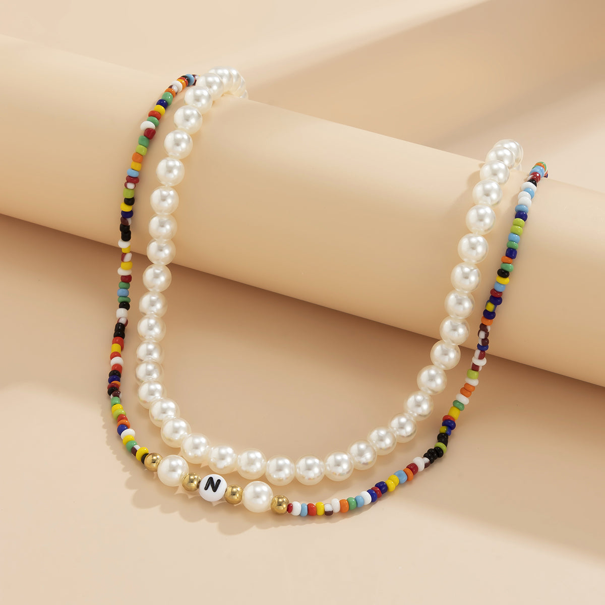 Pearl & Vibrant Howlite 18K Gold-Plated 'N' Beaded Necklace Set